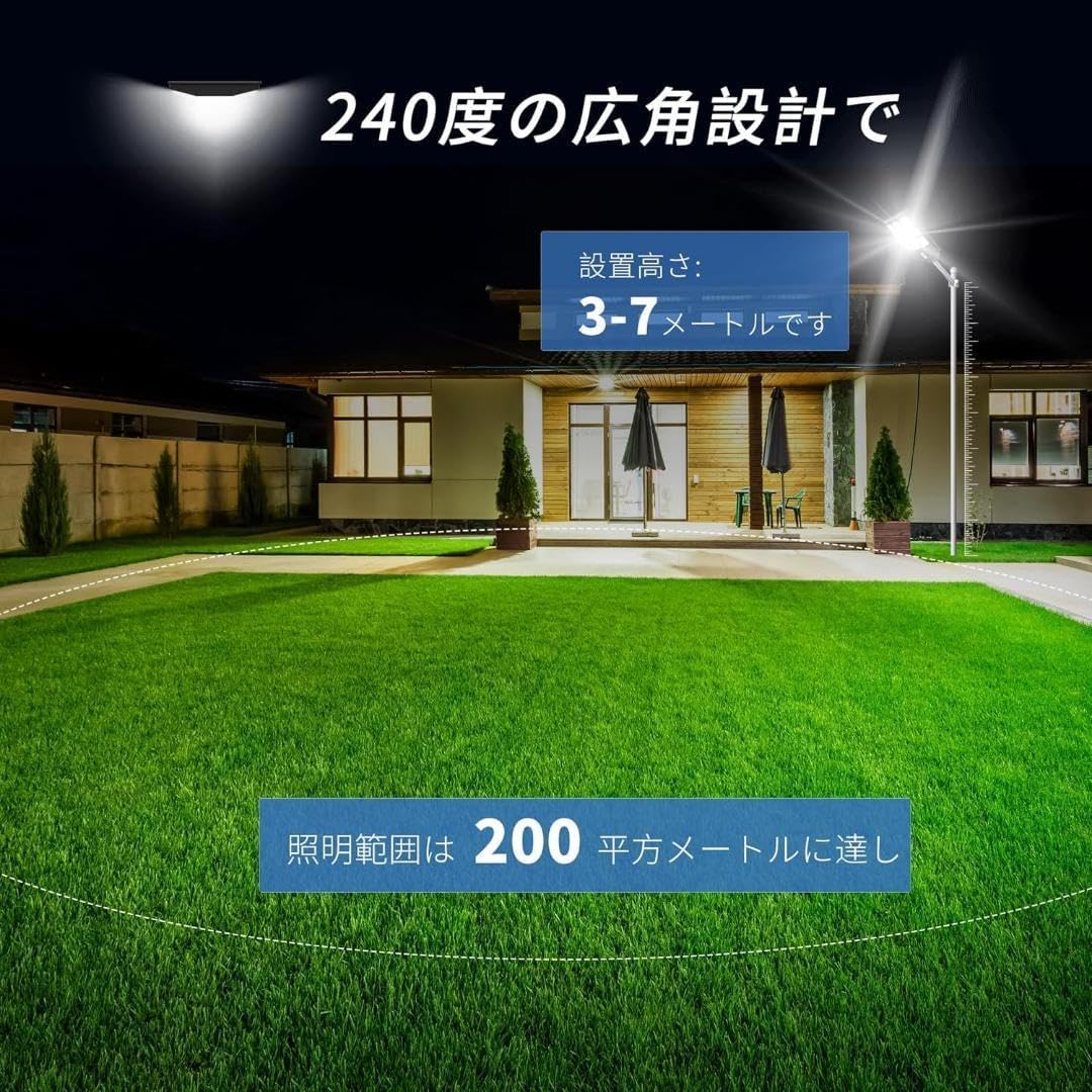 新品 800W ソーラー街灯 人感 センサーライト 屋外 20000mAh 800W ソーラー街灯 人感 センサーライト 屋外 20000mAh
